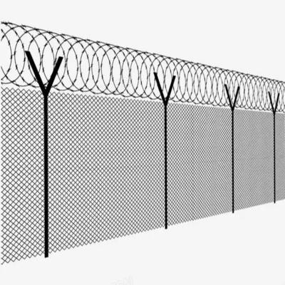 China Factory Hot Sale Galvanized Chain Link Fence Fence Mesh Accessories Silver Green Powder Coated Barbed Wire